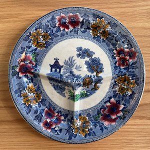 Antique John Steventon England Transferware Asian Design Divider Plate - 1900's